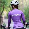 WOSAWE Women's Spring Summer Autumn Double Head Zipper Breathable Slim Night Running Bicycle Sports Cycling Long Sleeve Jerseys