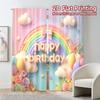 Set Of 2 Flat Printing Curtains Without Rod Rainbow Celebration Popular Curtain Fabric Semi Room Decor With Light Filtering Polyester