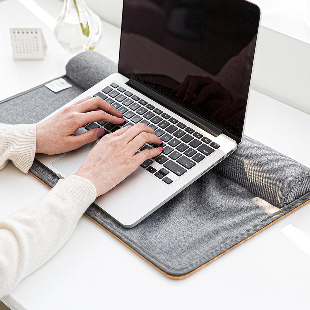 ergomi Laptop Desk with Mouse Pad and Wrist Fits Laptops up to 17 Portable for and Home Work Cushion, Support, Double-Sided, Inch, Bed, Sofa, Car,