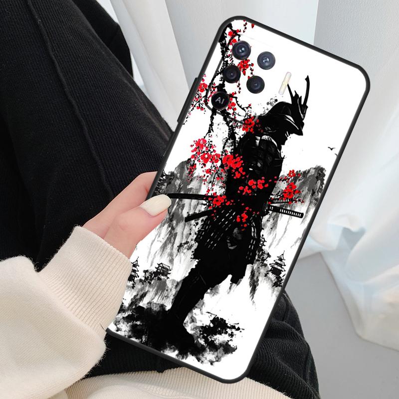Japanese Samurai Warrior Case For Oppo A18 A38 A58 A78 A98 A80 A60 A40 A96 A76 A16 A94 A74 A54 A15 A17 A57 A77 A5 Pro