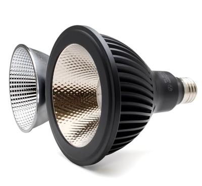 HaruDesign HASU38 Spec9 4K Plant Grow Light with Black Swirl Body, Warm White (4000K), McWave LED, Wide-Angle Reflector, Full Spectrum, Flicker-Free,