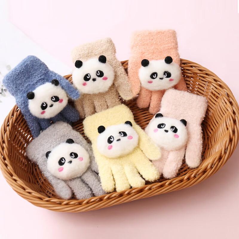 Children s Five-Finger Panda Gloves