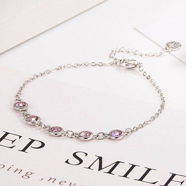 

ANENJERY красочный браслет-цепочка с цирконием для женщин, простые модные ювелирные аксессуары ручной работы