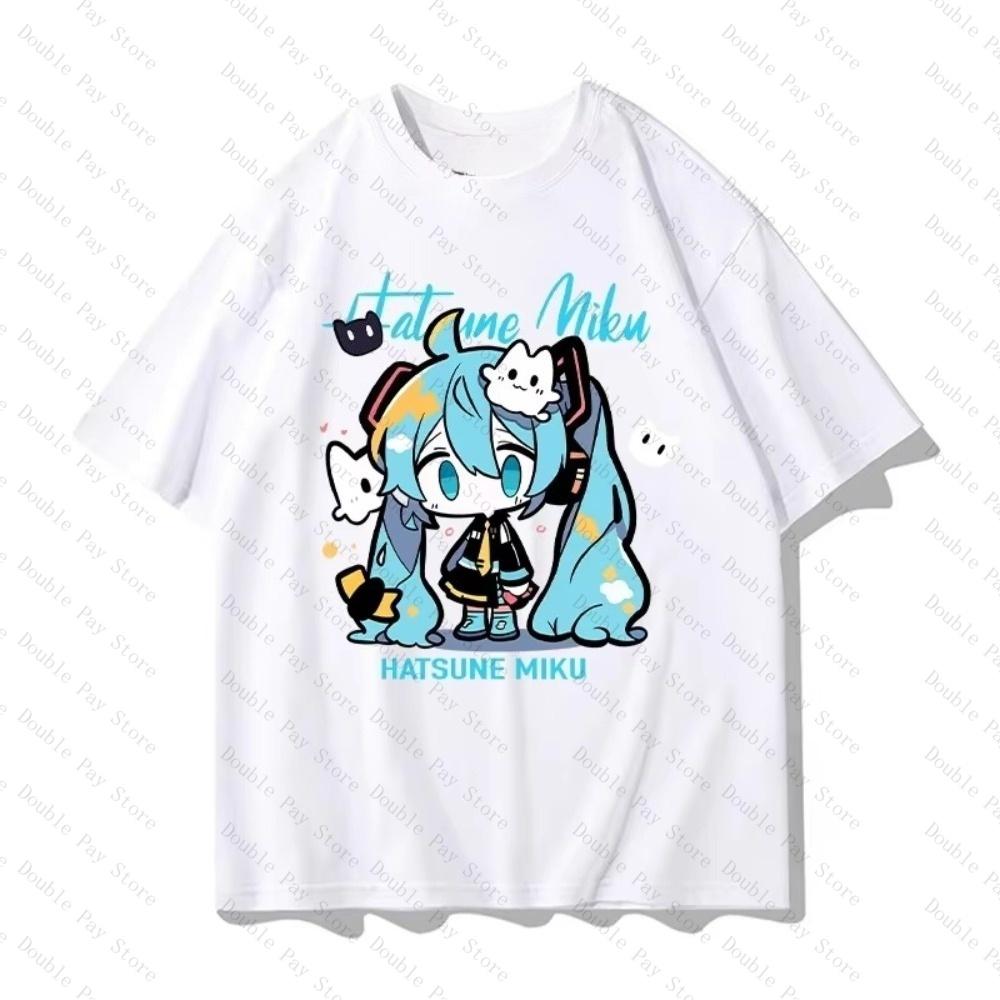 

Japanese Anime Hatsune Miku Unisexs Shirts Women tshirts Harajuku Street Casual Fashion Cotton Shortsleeve Soft and Breathable S
