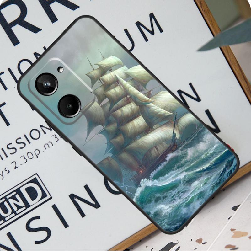 Yacht Sailing Boat Sunset For Realme 12 Pro Plus 9 10 11 GT5 C51 C31 C67 C55 C53 C35 C33 C30 C21Y C25s GT Neo 6 Case