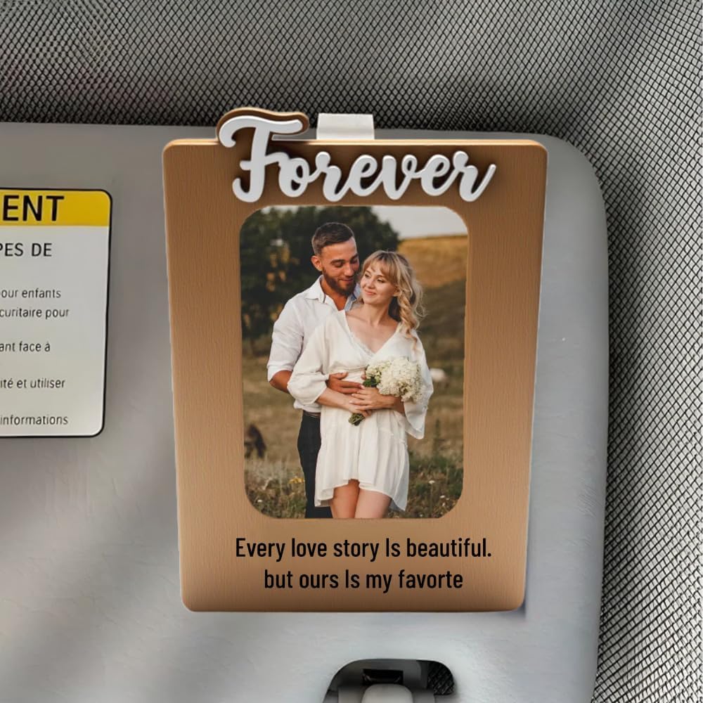 

Car Visor Clip Photo Frame - Valentine s Day Gift Car Picture Holder Commemorative Frame for Wife and Girlfriend,4.8 Inch Photo visor Clip for Daily жёлтый