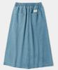 COLUMBIA UNIVERSITY Sl-Label Front Button Denim Skirt Light Denim