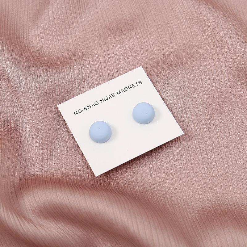 Fashion Matte Silk Scarf Hijab Magnetic Brooch Hijab Round Clip For Women Shawl Muslim Strong Magnetic Button Turban Accessories