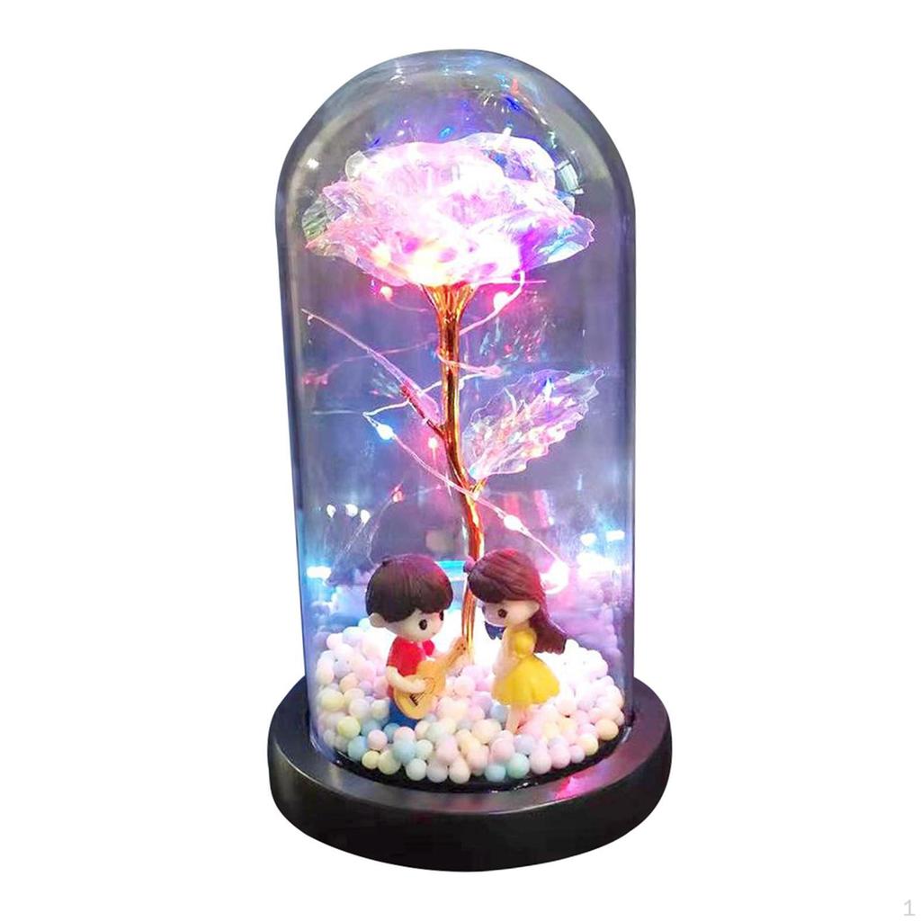 Forever Enchanted Rose with Colorful Romantic Gifts on Valentine Day Anniversary