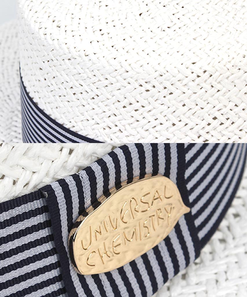 Stripe Line White Panama Hat