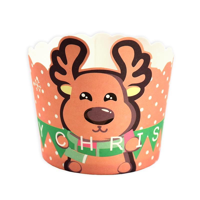 50Pcs Christmas Cupcake Linner Cartoon Santa Claus Muffin Paper Cups Christmas Party Cake Decoration Supplies Kids Favors