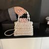 Fashion Foreign Style Handmade Imitation Pearl Woven Women's Handbag 25 Spring New Sweet Shoulder Messenger Bag