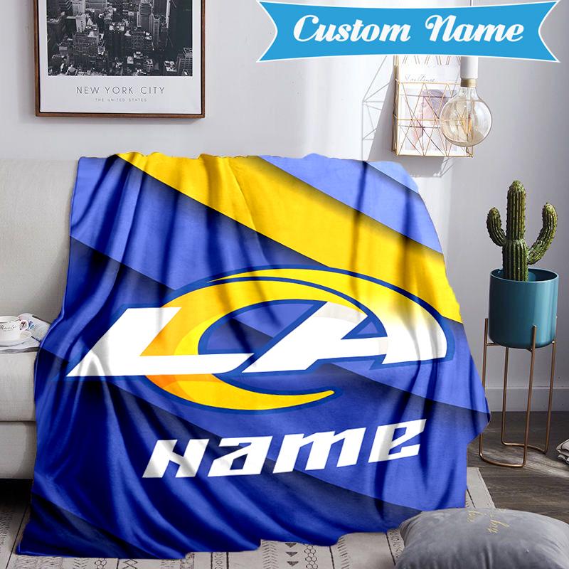 Custom Name Los Angeles Team Spirit Blanket Lightweight Ideal Bedding Blanket Perfect for Travel, Camping, Living Rooms, Sofas, Christmas Gift