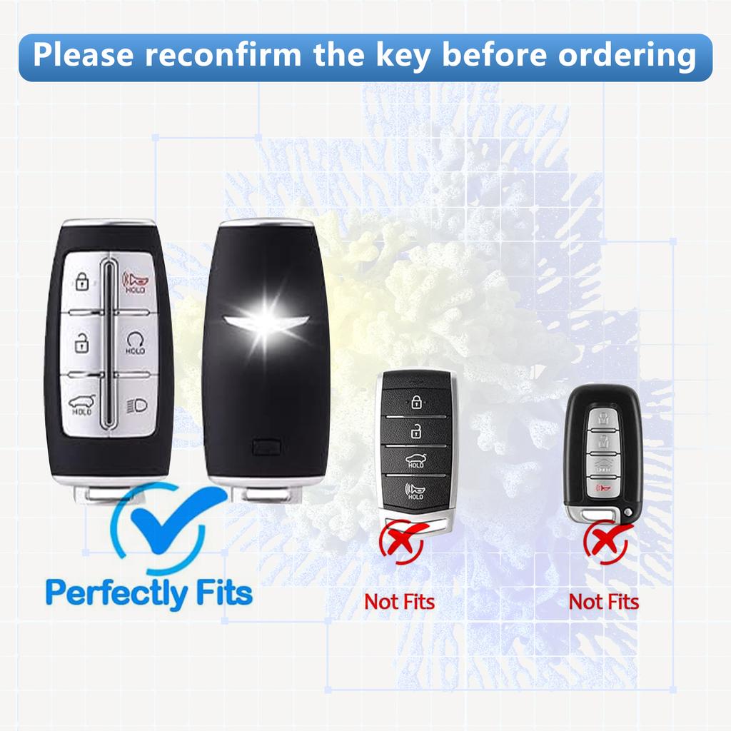 For Genesis Key Fob Cover Keychain Soft Tpu Car Key Case For Hyundai Gv80 Gv90 G70 G80 G90 Gv70 6 Buttons Accessories