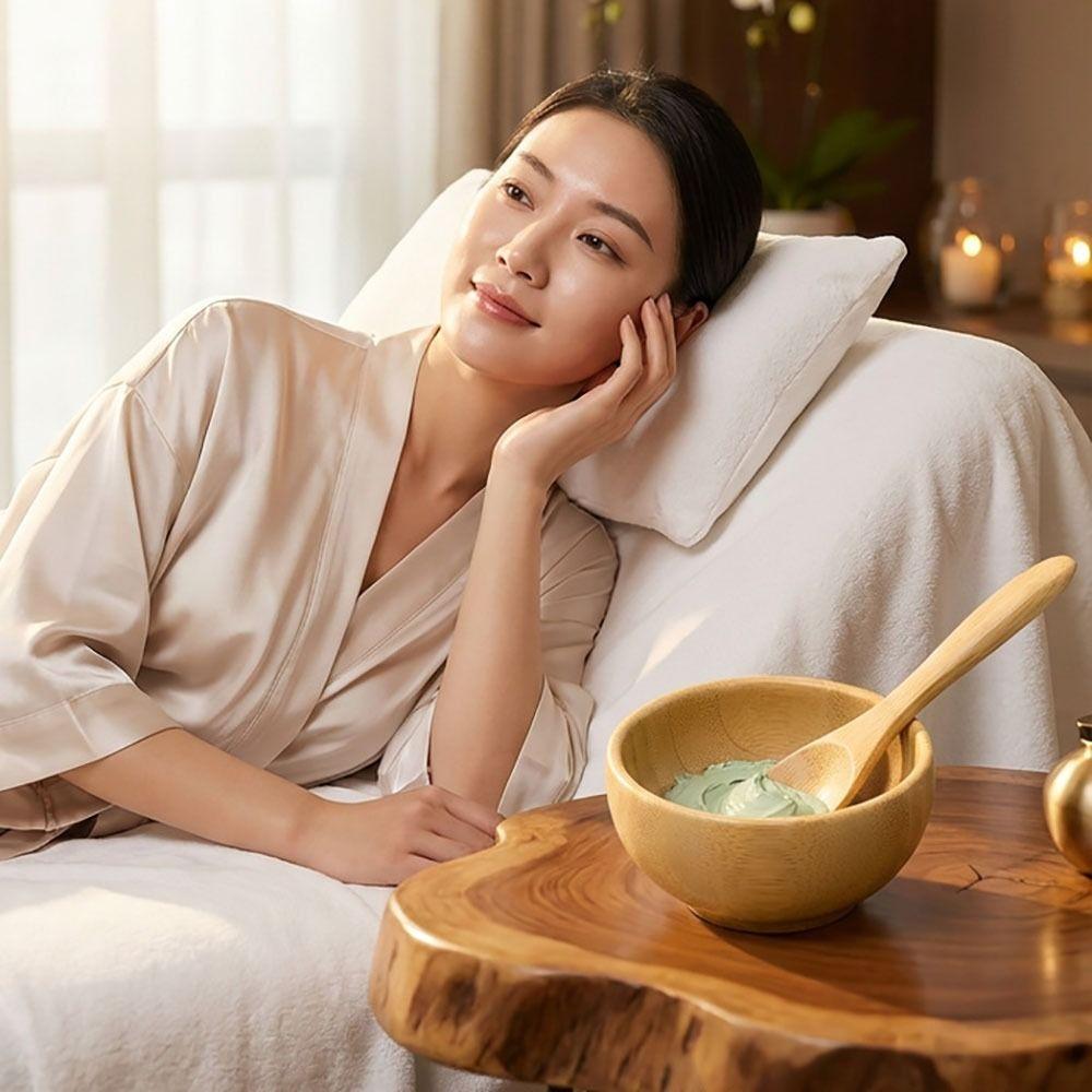 Bamboo Wood Mask Bowl Sleek Mud Mask Application Tool Bamboo Spatula Spoon Mud Mask Application