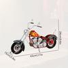 43cm Large Handmade Iron Vintage Motorcycle Decor,Classic Red Bike with Chrome Accents,Flames, Sturdy Metal Construction for Home, Office, Bar
