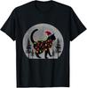 Black Cat Christmas Santa Hat Meowy Cats Christmas Lights Moon T Shirt