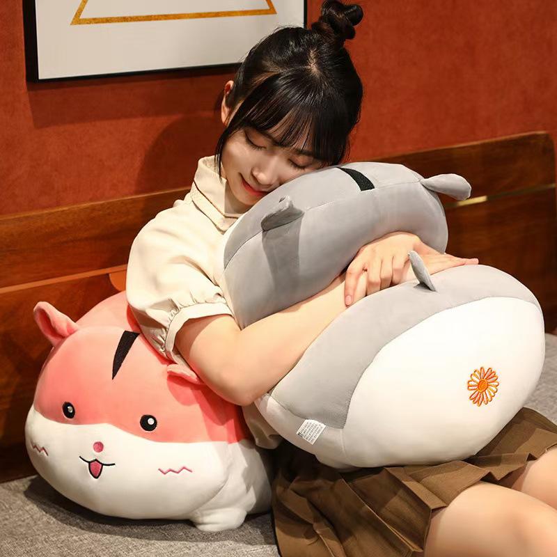 Mjuk söt hamsterdocka plyschleksak sovande docka säng prydnadskudde flickdocka docka