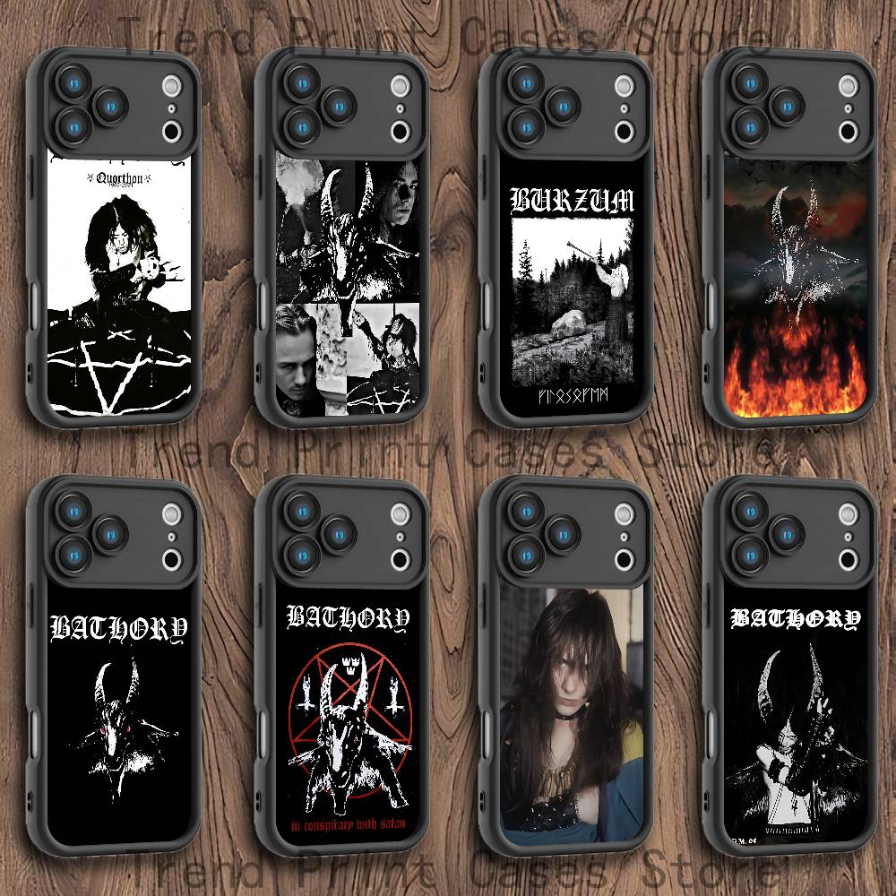 B-BathoryS Band Quorthon Phone Case For iPhone 17,16,15,14,13,12,11,Pro,Max,Plus,X,XS,SE4,E,Mini Black Thickened border Case