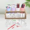 Drawing Paper Roll Holder Art Painting Paper Roll Stand With Pencil Holder Cups Wooden Parchment Dispenser Drawing Art Supplies