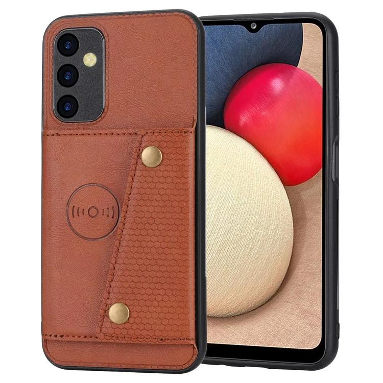 

For Samsung Galaxy A35 5G Cell Phone Case PU Leather Coated TPU Cover with Card Slots