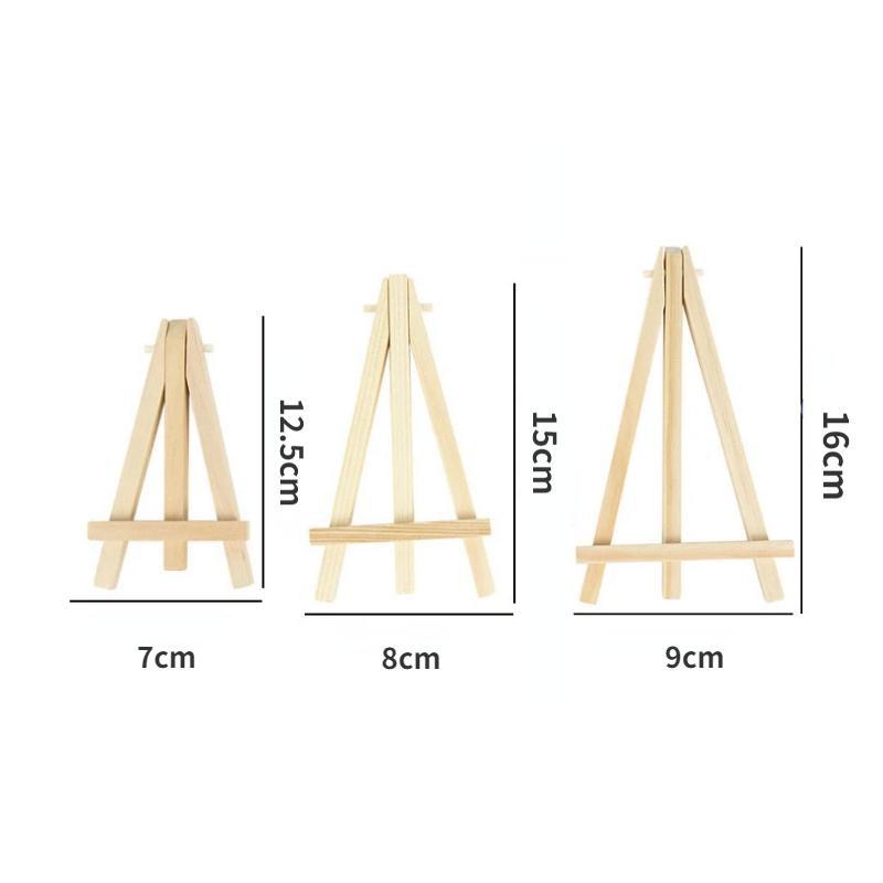 10Pcs Wood Mini Easel Frame Triangle Wedding Table Card Stand Display Holder Children Painting Craft Artist Supplies