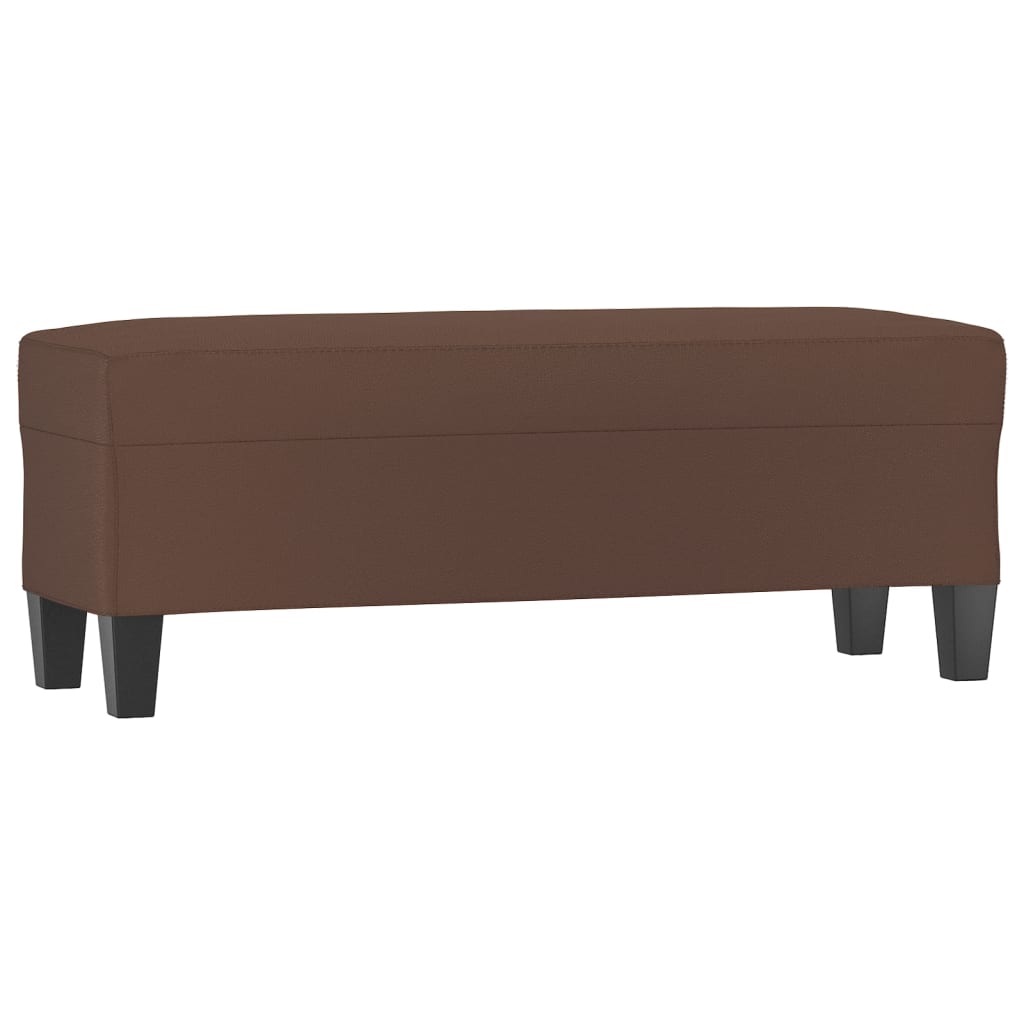 Brown Bench 100 x 35 x 41 cm Faux Leather