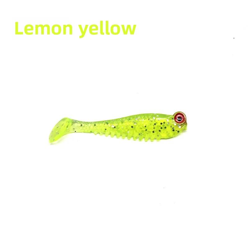 5pcs Glow in The Dark Soft Lure Baits 5cm 1.3g Realistic T-Tail Fish Imitation for Night Fishing Sea River Fishing Tackle Gear