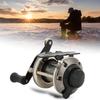 Portable Ice Winter Fishing Reel Small Plate Wheel Lateral Reel with Line Tackleblack