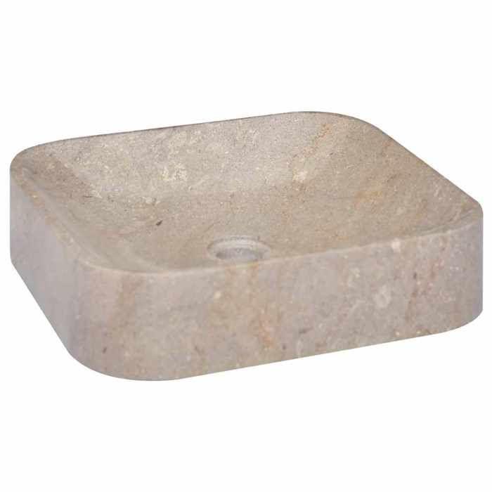 Lavabo Gris - VIDAXL - 40x40x10 cm - Fait main en marbre - Facile à nettoyer
