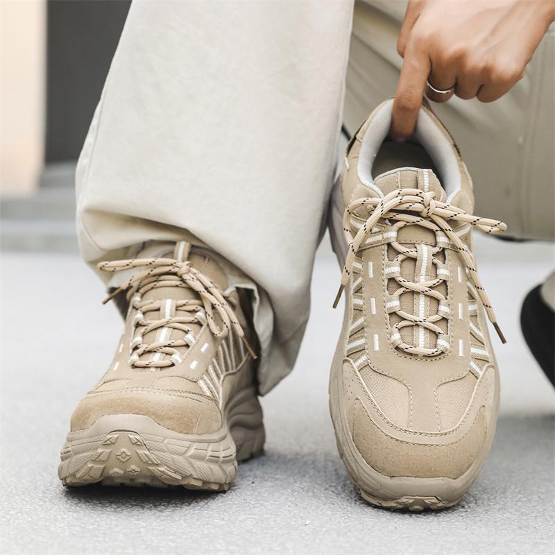 Fashion Men's casual thick soled shoes Comfortable and trendy high-quality styles Outdoor street walking shoes Black lace up Youth NEW