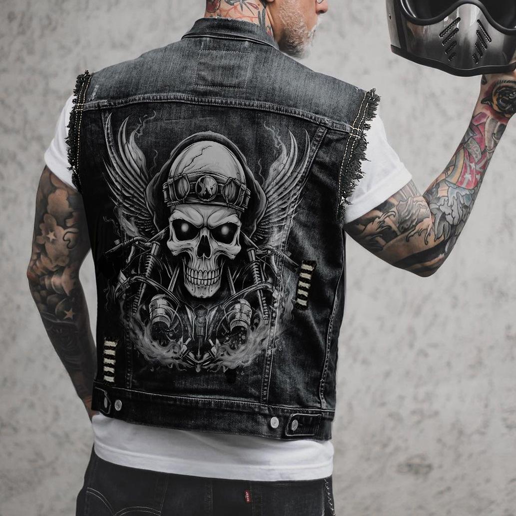 

Независимый сайт бестселлер модный принтованный безрукавный джинсовый жилет 3640 5XL кислотные зеленого