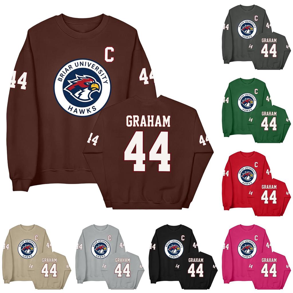 Women's Casual Pullover Sweatshirt Letter Print Crewneck Long Sleeve Relaxed Fit University Style Athletic Top