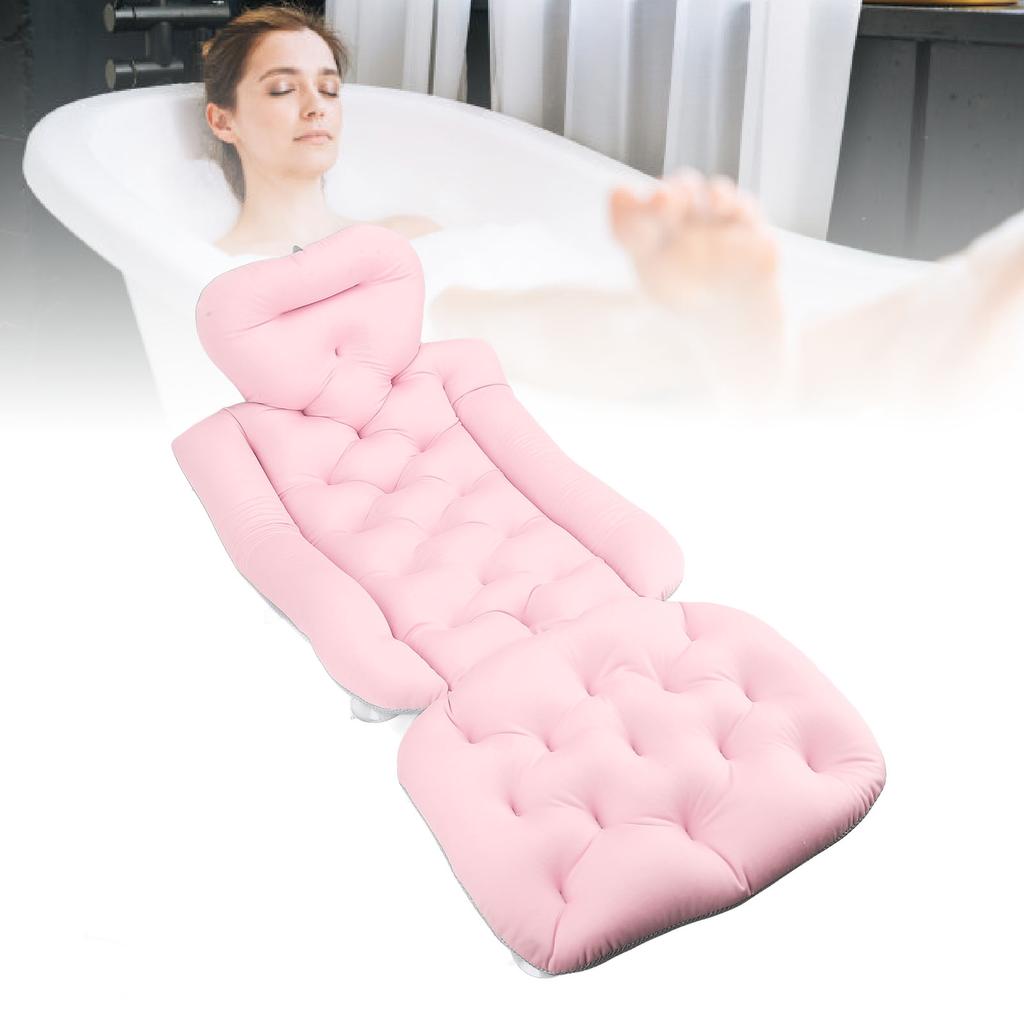 Full Body Bath Pillow Lengthened Type Adult Bath Mat for Hd Neck Support with Suction Cups