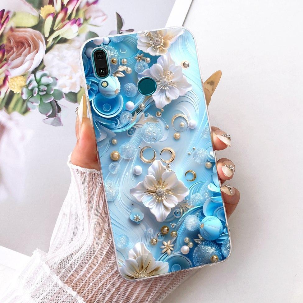 For Huawei Y9 2019 Case Cover Transparent Cute Cat Fashion Butterfly Funny Painted Casing For Huawei JKM-LX1 JKM-LX2 JKM-LX3