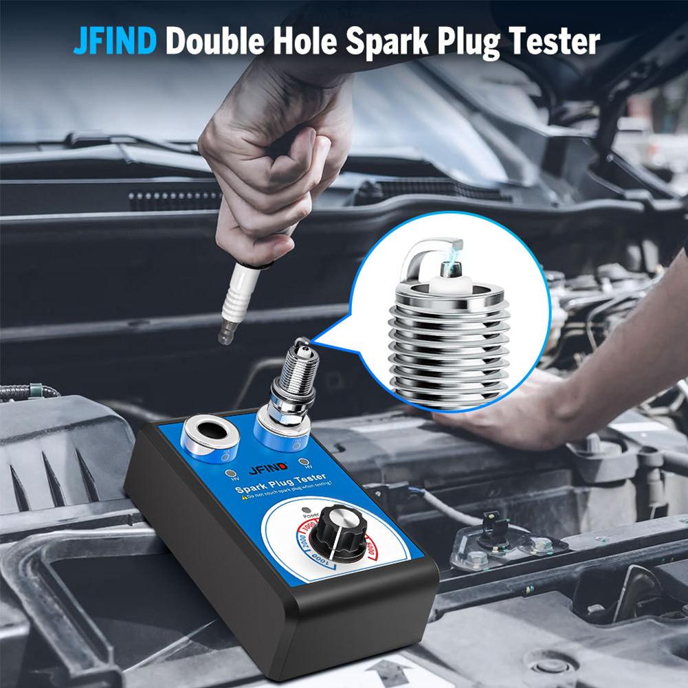 High-end Spark Plug Tester Double Hole Diagnostic Tool Spark Ignition Auto 0-6000rpm 12V Tools Tester Engine Car U8H0