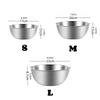 1/3pcs Stainless Steel Bowls with Scale Line Large Capacity Durable Food Storage Bowl Sets for Outdoor Camping Cooking Salad Bow