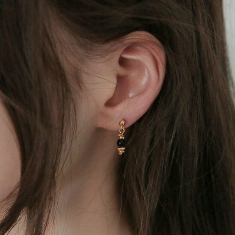 modernlike 14k gold-filled silver horong onyx drop earrings