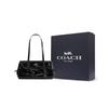 Coach Bridget 34 Schleifenakzent Unifarben Klassisches Goldenes Logo Glattes Kieselsteinleder Umhängetasche Damen Umhängetasche Schwarz CDY94-IMBLK