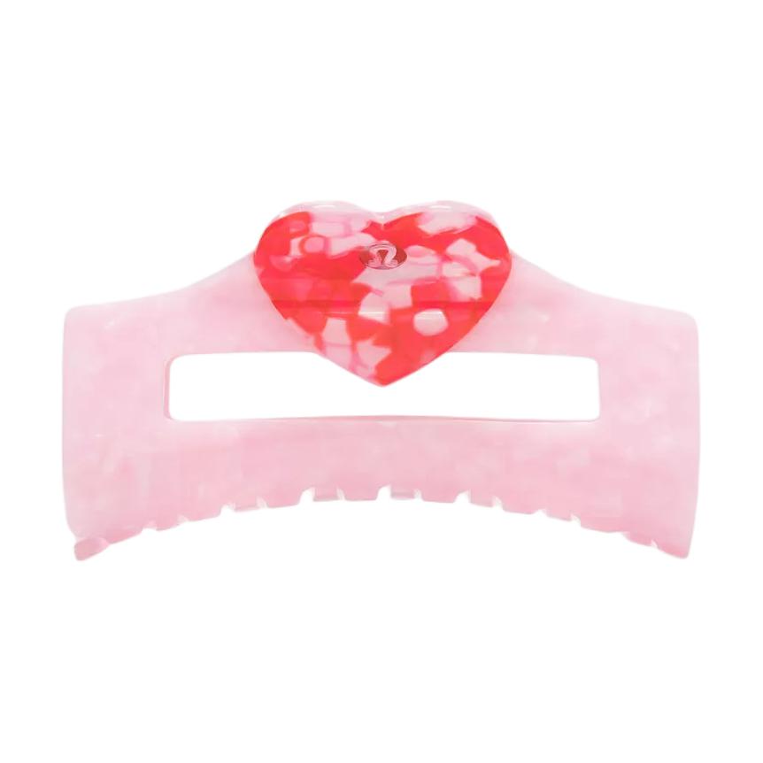 Lululemon Oversized Heart Design Hair Clip Unisex Hair Accessories LW9GE5S Blush Blend/Oxford Red