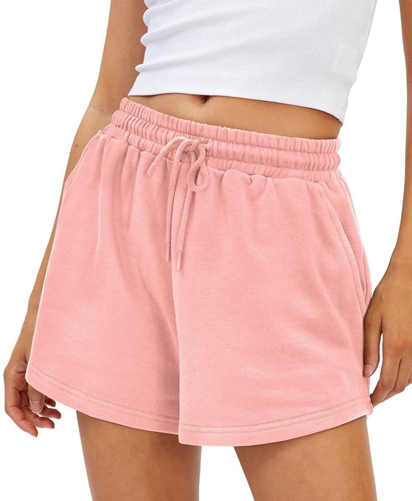 Grenzüberschreitende unabhängige Station Amazon Mode Damen Sportshorts lässig locker Sommer mittlere und hohe Taille einfarbige Shorts Damen