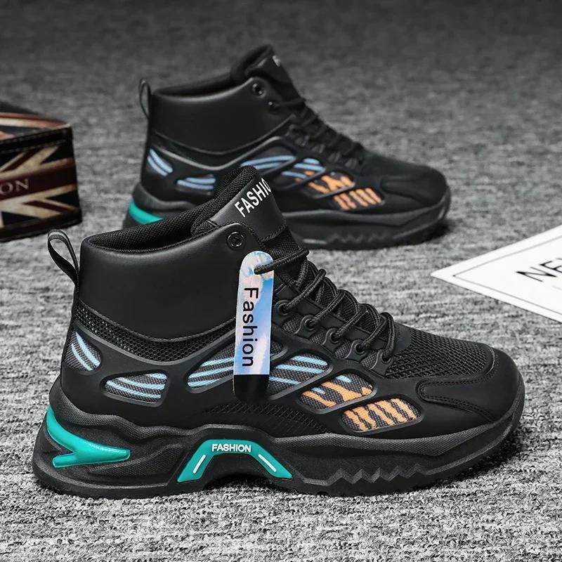 

Men s Sneakers Sports and Leisure Shoes for Men Casual Loafers Platform Sports Shoes Soft and Comfortable Outdoor Wear-resistant 44 чёрный