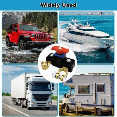 12V 24V Autobatterie Trennschalter, Heavy Duty Hauptschalter Trennschalter Isolator, Reines Kupfer für LKW Wohnmobil Boot Marine