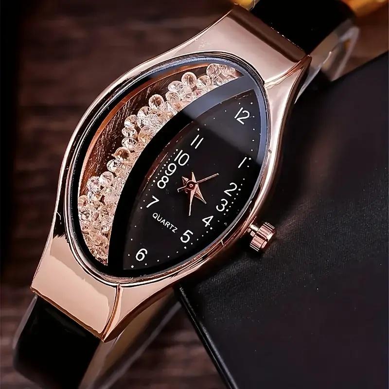 Elegant Quartz Watch with PU Leather Strap & Alloy Dial - Shockproof Wristwatch, Analog Display, Elegant Casual/Dress Watch for Daily Wear