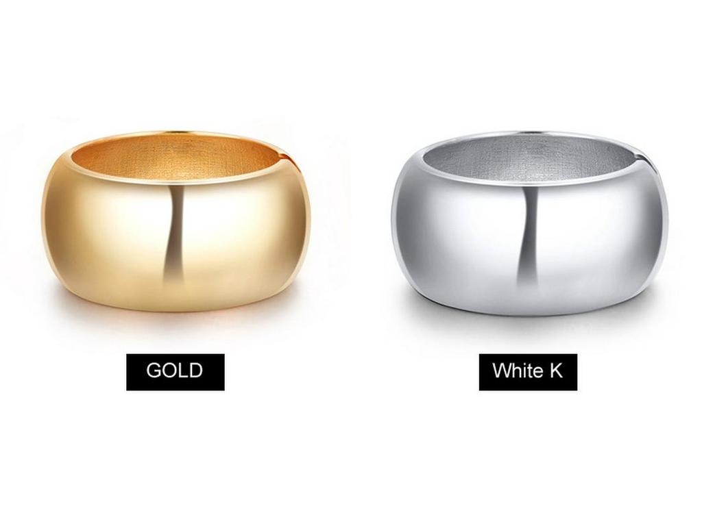Classic Drum-shaped Spring-Opening Wide-edged Alloy Bangle