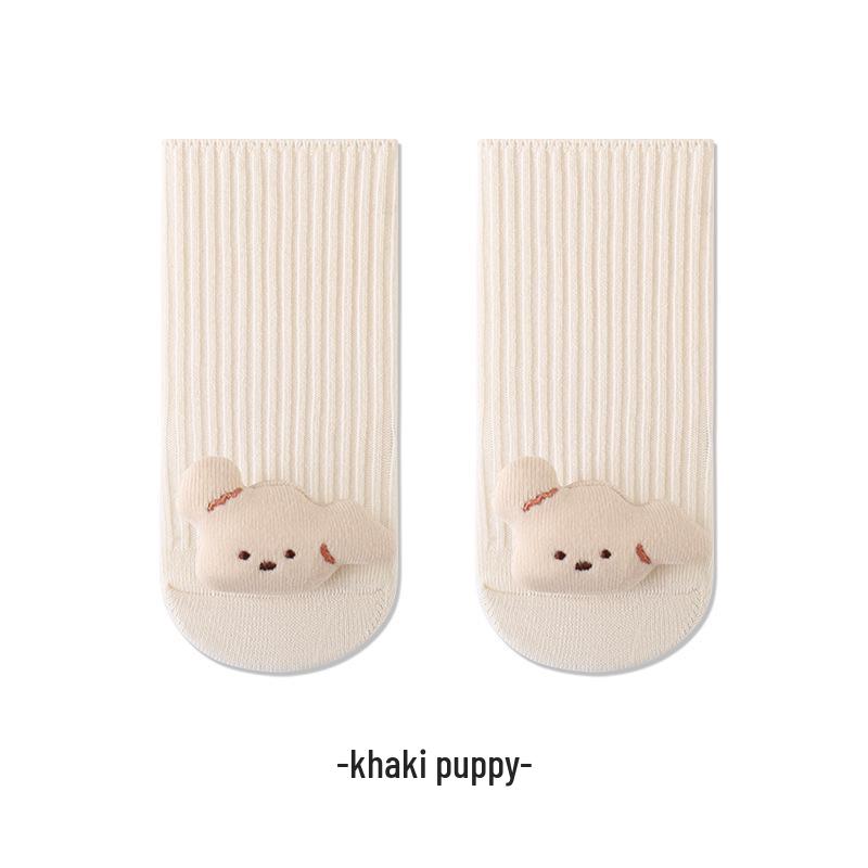 Autumn Cartoon Doll Non-Slip Baby Socks - Mid-Calf for Indoor Walking