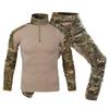 Taktischer Langarm Camouflage Trainingsanzug Outdoor Fitness Militärstil Workout Ausrüstung Atmungsaktiv Langlebig