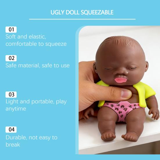 Black Babies Stress Relief Toy Slow Rising Anxiety Relieving Mini Baby Squeeze Toy