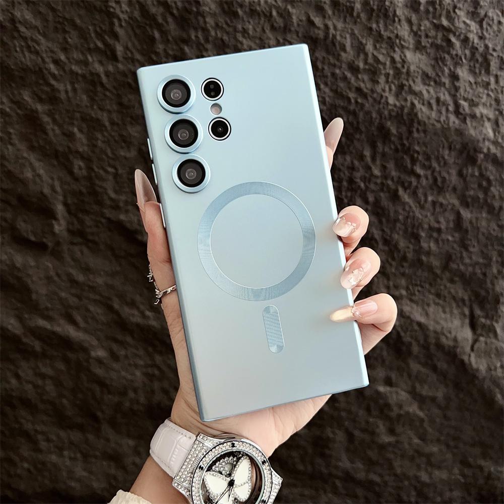 Matte Shockproof Magsafe Magnetic Wireless Charging Cases For Samsung Galaxy S25 S24 Ultra S23 FE S22 S21 Plus Cover fundas