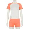 Versatile European-American Raglan Color-Block Sports Set: Comfortable Short-Sleeved Top, Solid Color Shorts, and Headband